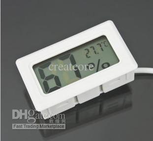 Free Shipping 2pcs Mini Digital LCD Thermometer Humidity Temperature Hygrometer White