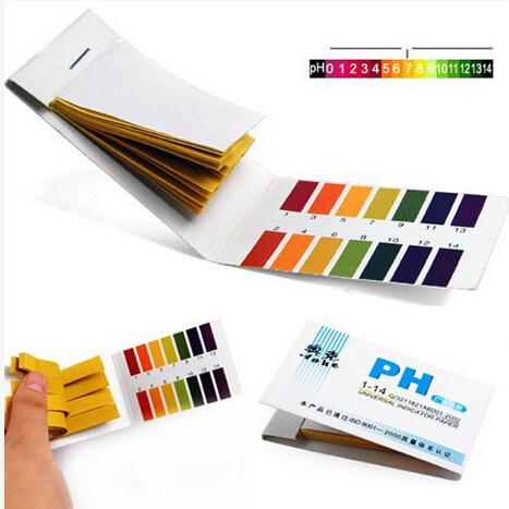 Wholesale-2015 New Full Range 1-14 Litmus Test Paper Strips Tester Indicator PH Partable 80 Strips PH Paper Meters Analyzers