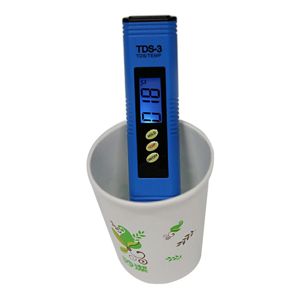 Digital TDS Meter Water Quality Purity Tester Filter TDS Meter Tester 0-9999 PPM Temp Portable Blue Purity Tester TDS Meter