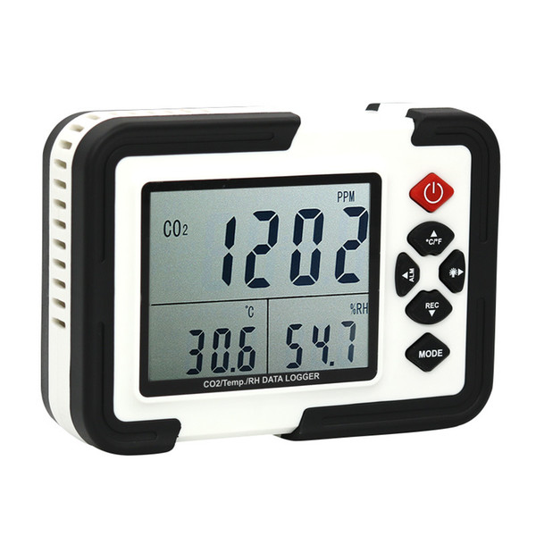 Wholesale- HT-2000 Digital CO2 Monitor CO2 Meter Gas Analyzer detector 9999ppm CO2 Analyzers With Temperature and Humidity Test