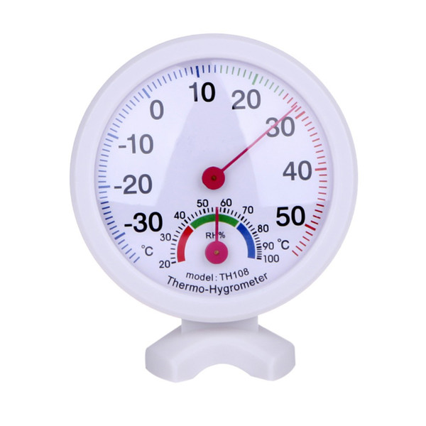 Round Shape Mini White Indoor Outdoor Analog Centigrade Thermometer Hygrometer Temperature Humidity Meter Measuring tools Fast shipping