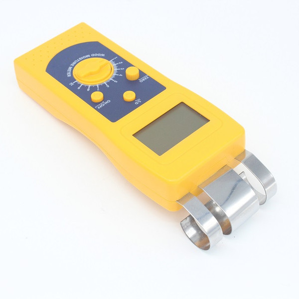 LM16W Yellow Portable Handhold Pinless Digital Wood Moisture Meter with Curly Sensor Probe