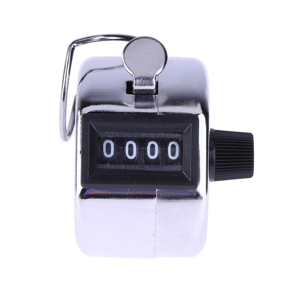 Digits Stainless Counters Professional 4 Digit Hand Held Tally Counter Manual Palm Clicker Number Counting Golf in color box