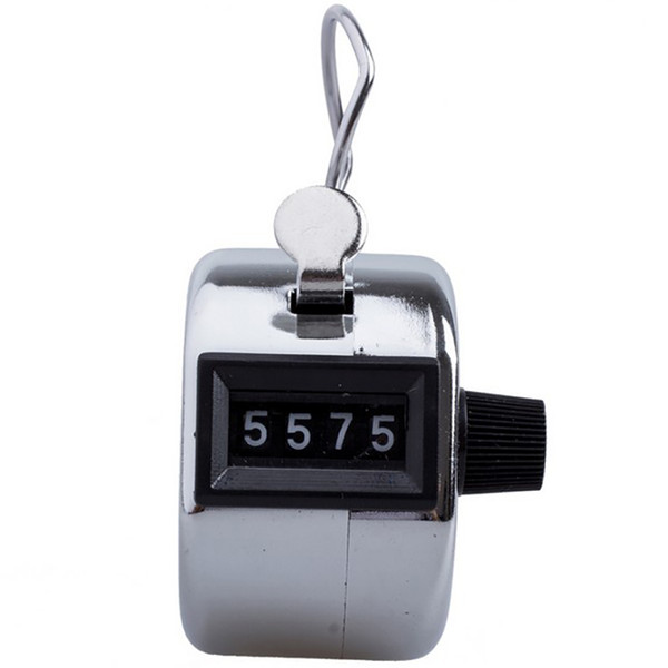 Stainless Metal Mini Sport Lap Golf Handheld Manual 4 Digit Number Hand Tally Counter Clicker Silver Free DHL 1014