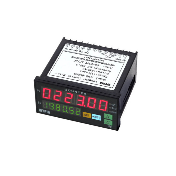 Wholesale- Digital Counter Mini Length Batch Meter The Hours Machine 1 Preset Relay Output Count Meter Practical Length Meter 90-260V AC/DC