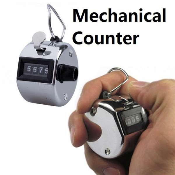 Mechanical counter metal Hand Held Tally arithmometer Clicker Counters 4 Digit Number tally register Golf Chrome Sport Counter Counting