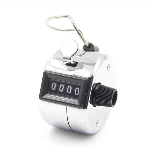 Digits Stainless Counters Professional 4 Digit Hand Held Tally Counter Manual Palm Clicker Number Counting Golf fast shipping