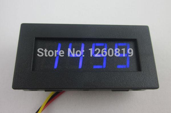 Wholesale-Blue LED Car Auto Motorcycle Vehicle RPM 4 Digital Motor Tachometer Speed Measure Meter Gauge