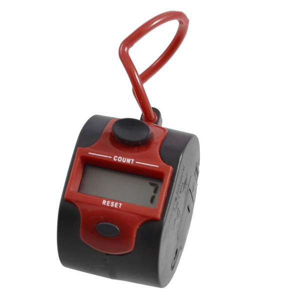 New Round Red Black Plastic 5 Number Golf Digital Hand Tally Clicker Counter