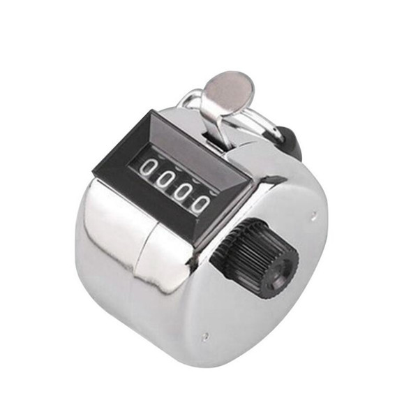 Digital Chrome Hand Tally Clicker/Counter Metal Machanical 4 Digit Number Clicker Golf Digital Chrome Hand Tally Count LX4146