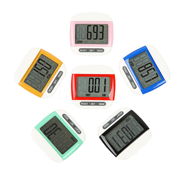 Wholesale- Mini Counter Waterproof Step Movement Calories Multi-Function Digital LCD Pedometer Sports Walking Exercise Distance Calculation