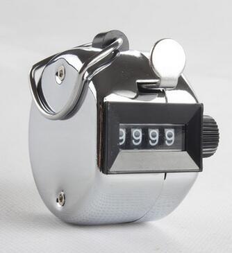 240pcs/lot 4 Digit Manual Hand Tally Mechanical Palm Click Counter steel Counters With 4 Digit Silver