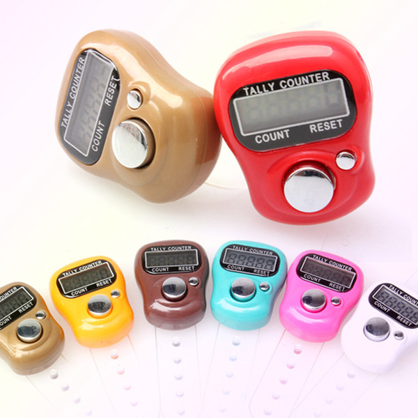 Portable Electronic Digital Counters Hand Held Operated Tally LCD Screen Counters multi colors finger counter with package