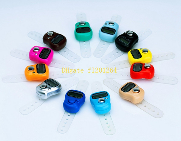 100pcs/lot DHL Free Shipping Mini Hand Hold Band Tally Counter LCD Digital Screen Finger Ring Electronic Head Counter