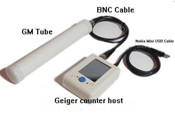 Freeshipping Digital Geiger Counter Nuclear Radiation Detector Radioactive Particles Detector + Nokia Mini USB Cable + BNC Cable + GM Tube