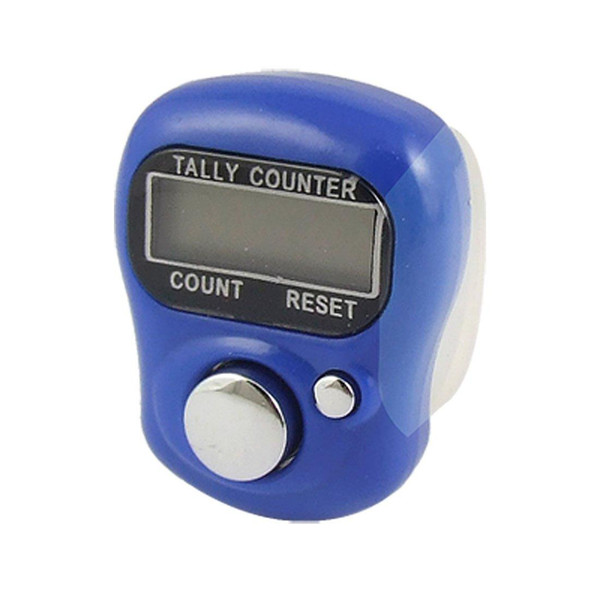 Wholesale- EWS New Plastic Adjustable Soft Band Royal Blue Housing Resettable Finger Counter