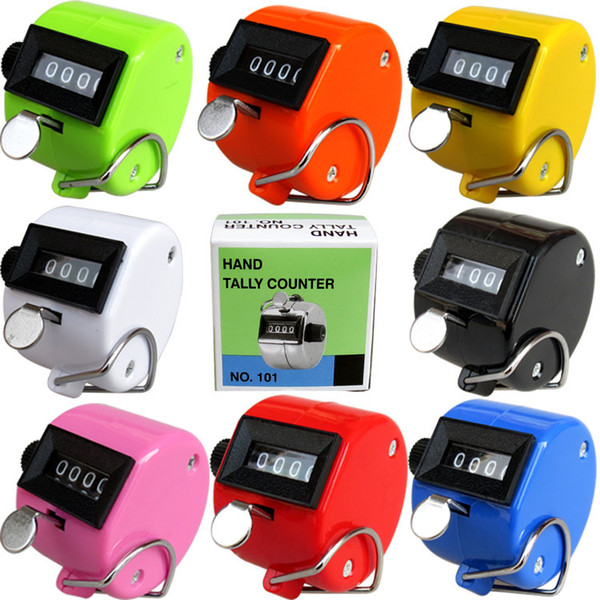 Clicker 4 Digit Number Counters Plastic Shell Hand Finger Display Manual Counting Tally Clicker Timer Soccer Golf Counter