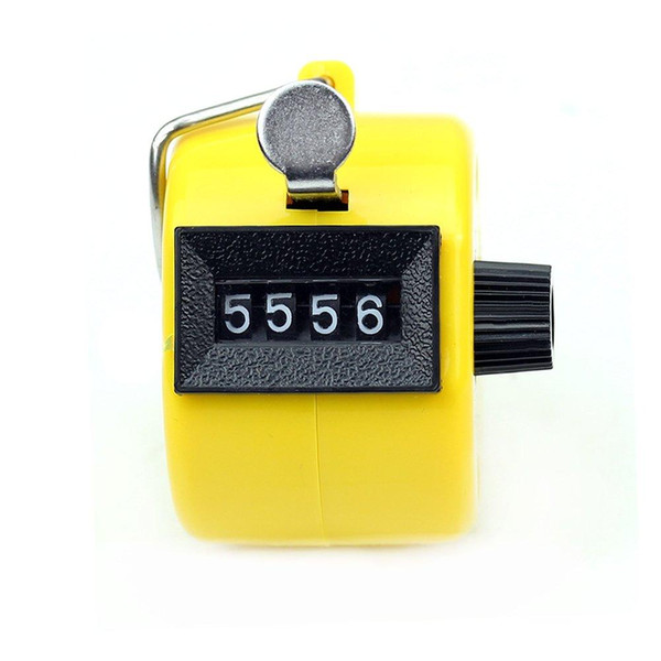 Wholesale- Best Selling Yellow Digital Hand Held Tally Clicker 4 Digit Number Clicker Counter