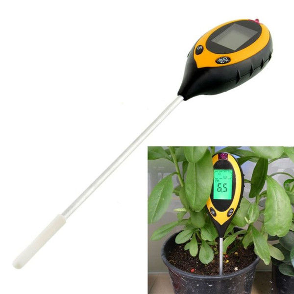 Wholesale- Multi-function 4 in 1 Garden Plant Soil Survey Instrument Sunlight/Moisture/Light/PH Tester Meter Analyzer For Plants