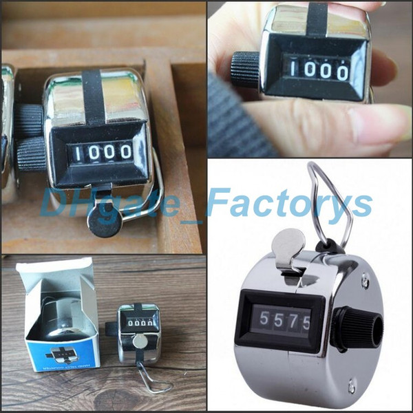 Free shipping 480pc/lot Metalic 4 Digits Number Clicker Hand Tally Counter for Golf DHFTY-013