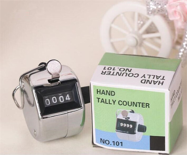 100pcs Metalic 4 Digits Number Clicker Hand Tally Counter for Golf G436