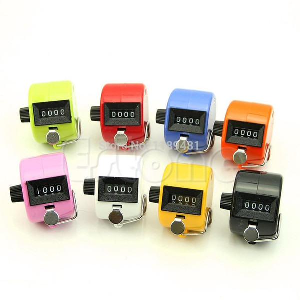 Wholesale-F85 Free Shipping New Digital Hand Held Tally Clicker Golf Counter Chrome 4 Digit Number Clicker