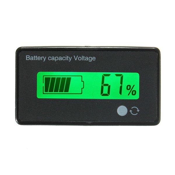 12V/24V/36V/48V 8-70V LCD Acid Lead Lithium Battery Capacity Indicator Digital Voltmeter