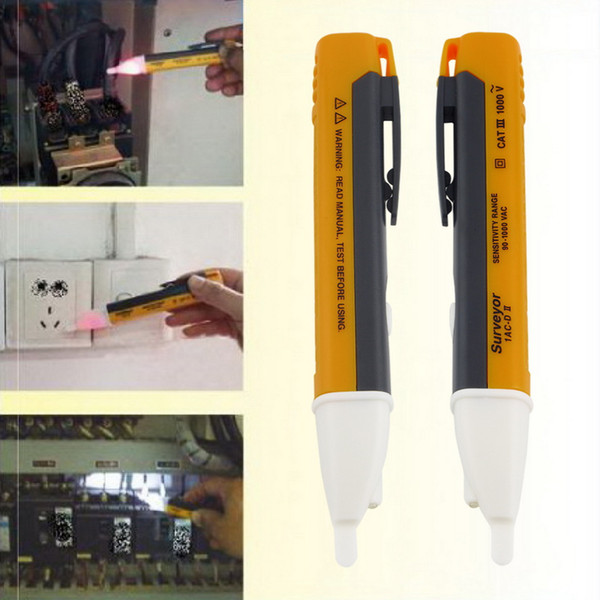 Wholesale-New 1PCS Electric indicator 90-1000V Socket Wall AC90-1000V Power Outlet Voltage Detector Sensor Tester Pen LED light Indicator