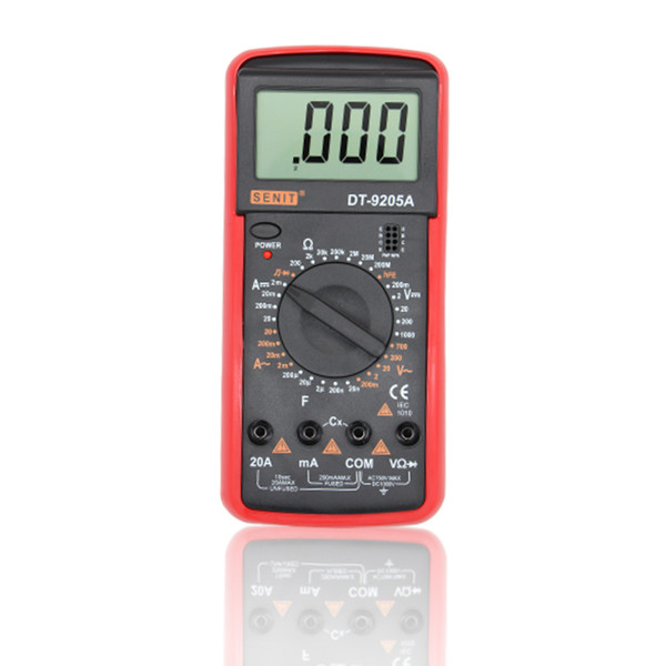 Freeshipping DT9205A Amp Meter Tester Handheld Digital Multimeter DMM Capacitance Triode & hFE Test Multimetro Ammeter Multitester