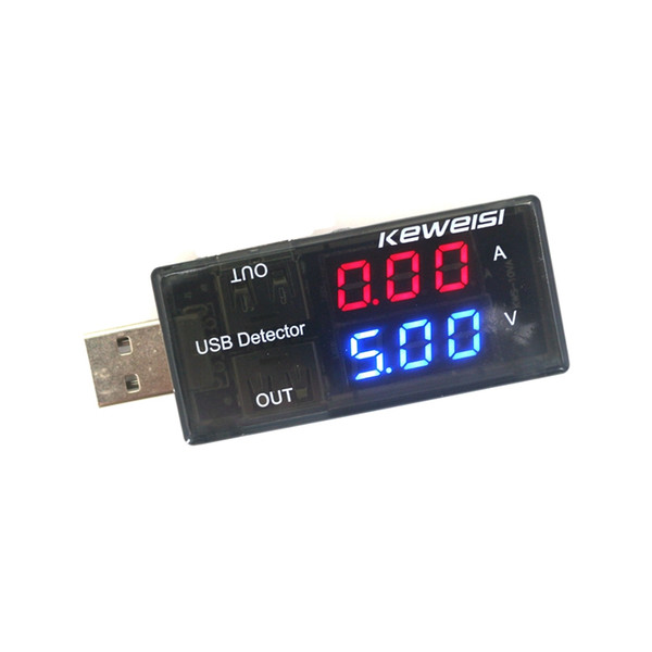 Wholesale-Dual Display USB Charger phone charging detector Current Voltage tester Voltmeter Ammeter volt ampere monitor