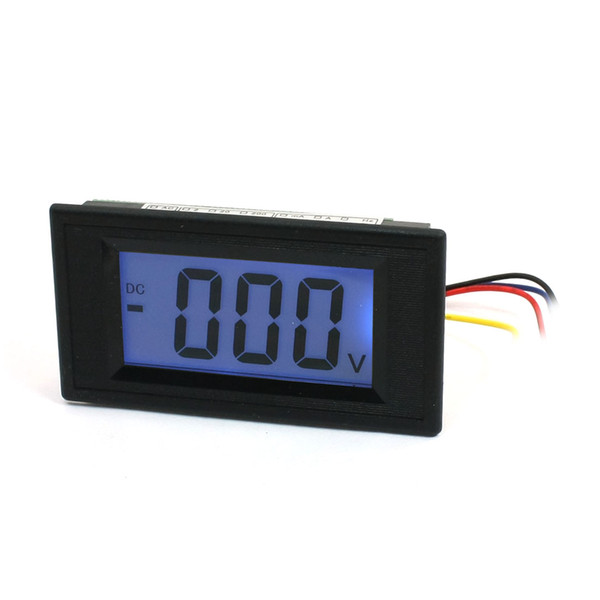 Wholesale-DC 0-500V Blue LCD Display 3-Digits Digital Panel Volt meter DC 500V Voltmeter