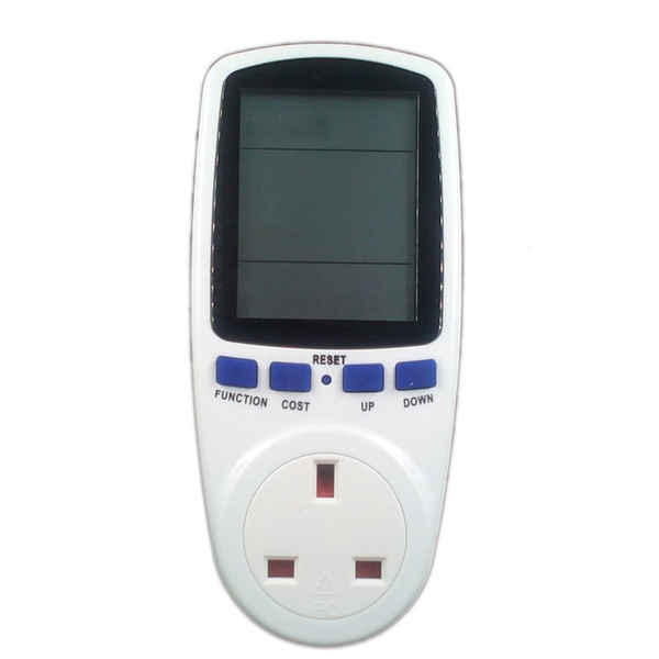 UK Plug Power Energy Watt Voltage Amps Meter Analyzer with Power Electricity Usage Monitor