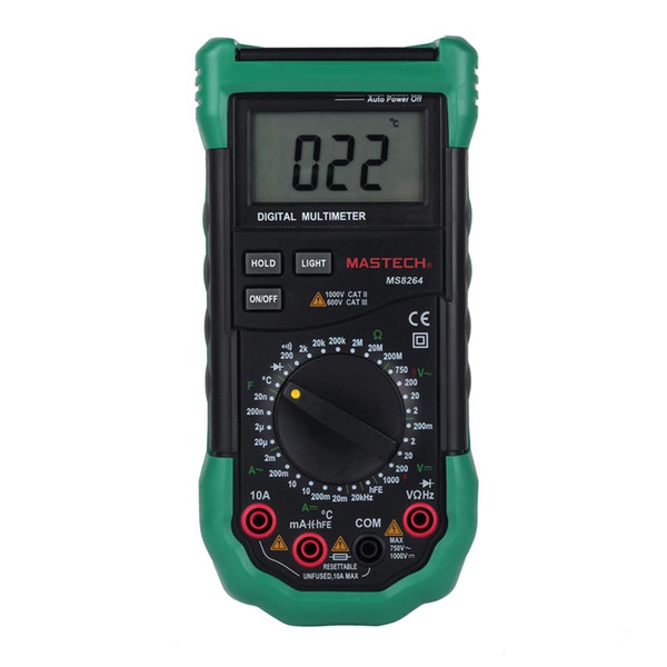 Wholesale-MASTECH MS8264 Digital Multimeter with Temperature / Frequency / Capacity / Transistor (1* 9V)