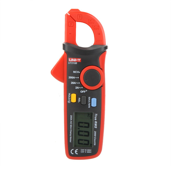 Wholesale-UNI-T Professional Multifunction True RMS 200A AC Mini Clamp Meters Ammeter w/ NCV Test & LCD Backlight UT210B Amperimetro