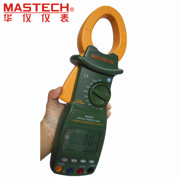 Wholesale-MASTECH MS2201 Digital Power Clamp Meter ACTIVE/APPARENT/REACTIVE POWER POWER FACTOR and ACTIVE ENERGY Tester