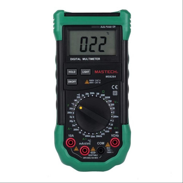 MASTECH MS8264 Digital Multimeter with Temperature Frequency Capacity Transistor (1* 9V) Electrical Digital Display Free Shipping