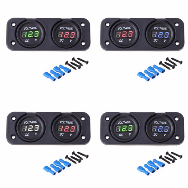 DC 12V-24V Voltage Meters Car Boat Motorcycle Dual LED Digital Display Voltmeter Voltage Meter Tester Tools