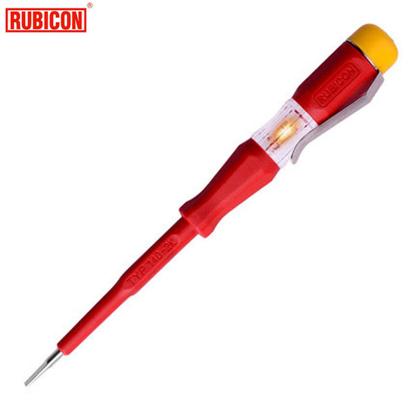 Japan RUBICON Brand Electrical Tools RVT-211 Test Pencil 220~250V LED Voltage Tester Pen Diameter 3.0mm Slotted VDE Approved