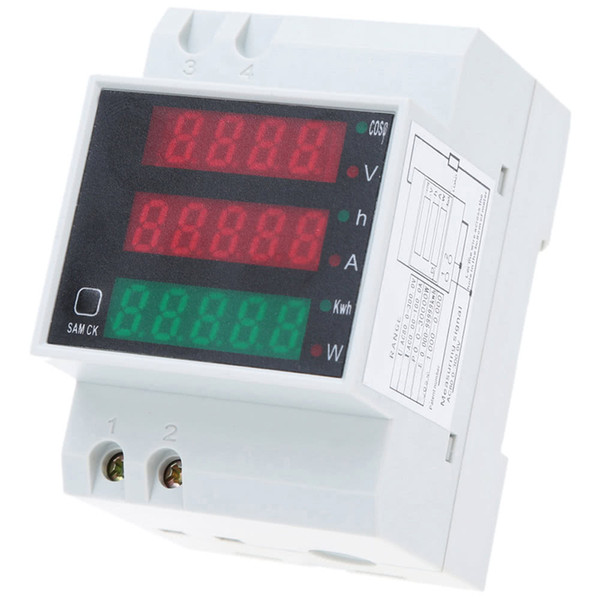 Digital Voltmeter Ammeter Din Rail Current Voltage Meters AC80-300V LED Display Volt Meter Power Factor