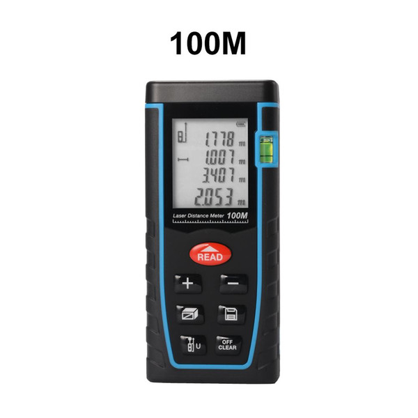 100m LCD Digital Laser Distance Meter Handheld Tape Rangefinder Diastimeter w/ Backlight BI696-SZ