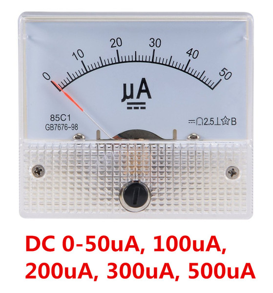 Pointer DC Micro Ammeter DC 0-100uA 50uA 200uA 500uA Analog Panel AMP Current Meter Ammeter Gauge Amperemeter 85C1