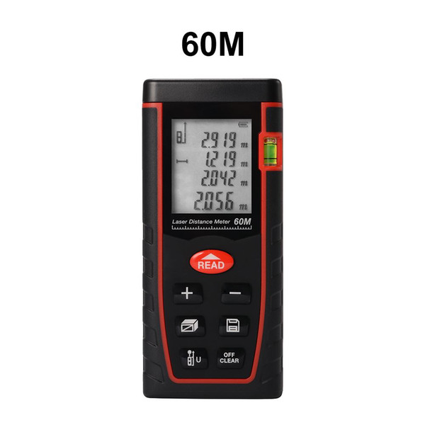 60m LCD Digital Laser Distance Meter Handheld Tape Rangefinder Diastimeter w/ Backlight BI695-SZ