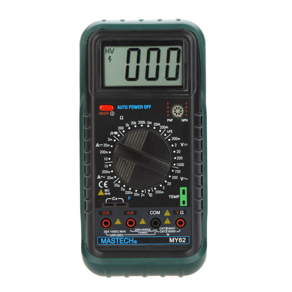 Freeshipping Handheld Digital Multimeter DMM w/Temperature Tester Capacitance & hFE Test Meters Multimetro Megohmmeter