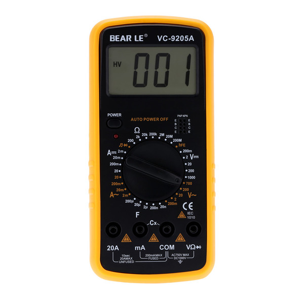 DT9205A AC/DC LCD Display Professional Electric Handheld Tester Meter Digital Multimeter Multimetro Ammeter Multitester order<$18no track