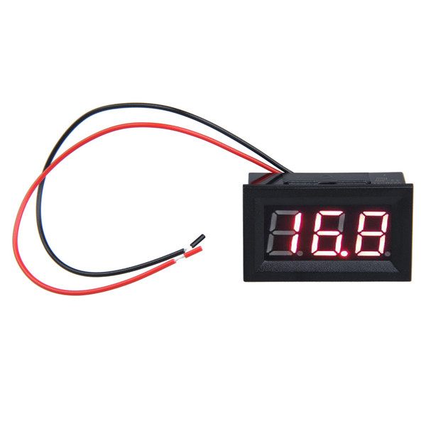 Wholesale-0.56inch LCD DC 3.2-30V Red LED Panel Meter Digital Voltmeter with Two-wire