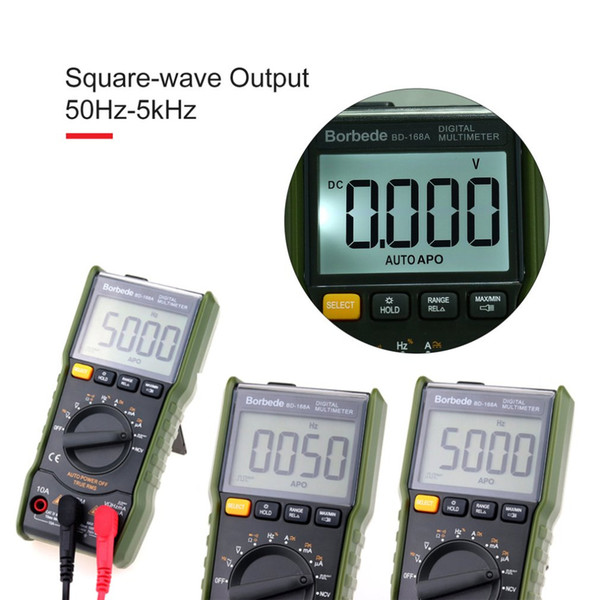 Borbede 6000 Counts Digital Multimeter DC/AC Voltage Current Meter Square Wave Output Diode NCV Tester Multitester True RMS