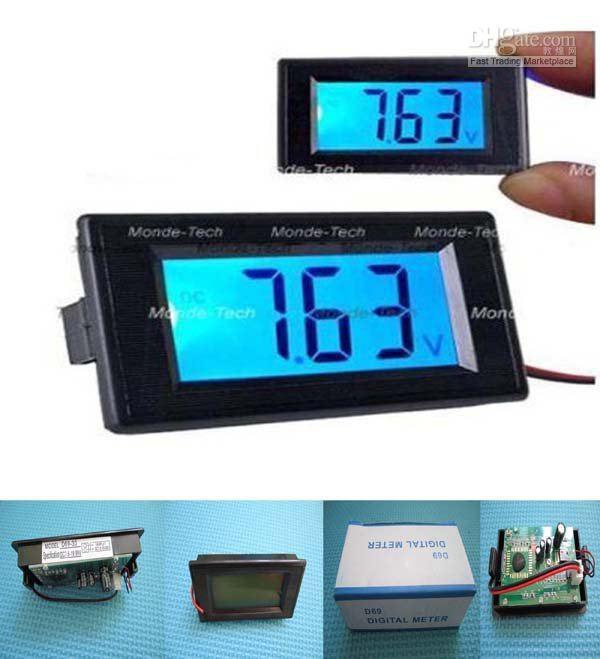 7.5V-20V Blue LCD Digital Voltmeter Volt Panel Meter free shipping NEW