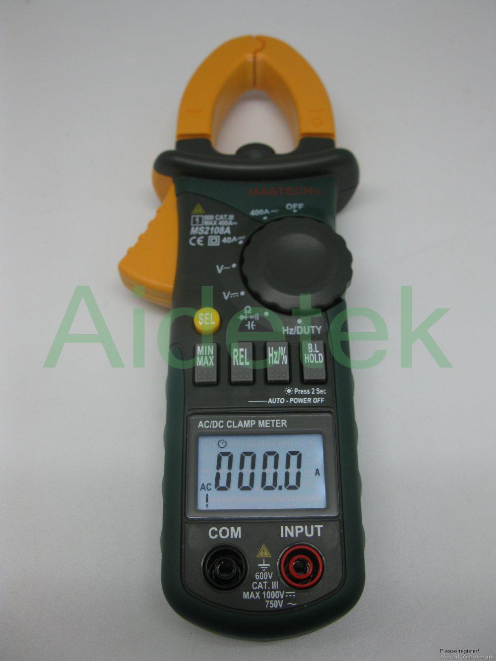 New MS2108A 4000 AC DC Current Clamp Meter backlight Frq Cap CATIII vs FLUKE hol