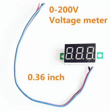 20pcs/lot 0.36 inch Digital Voltmeter Three wires 3 digit dc 0-200V Voltage Panel Meter tester Display led Color red