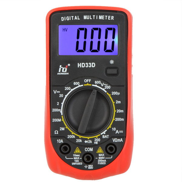 HD Mini Digital Multimeter DMM Ammeter Multitester Voltmeter Ohmmeter w/LCD Backlight & Battery Test Multimetro HD33D,dandys